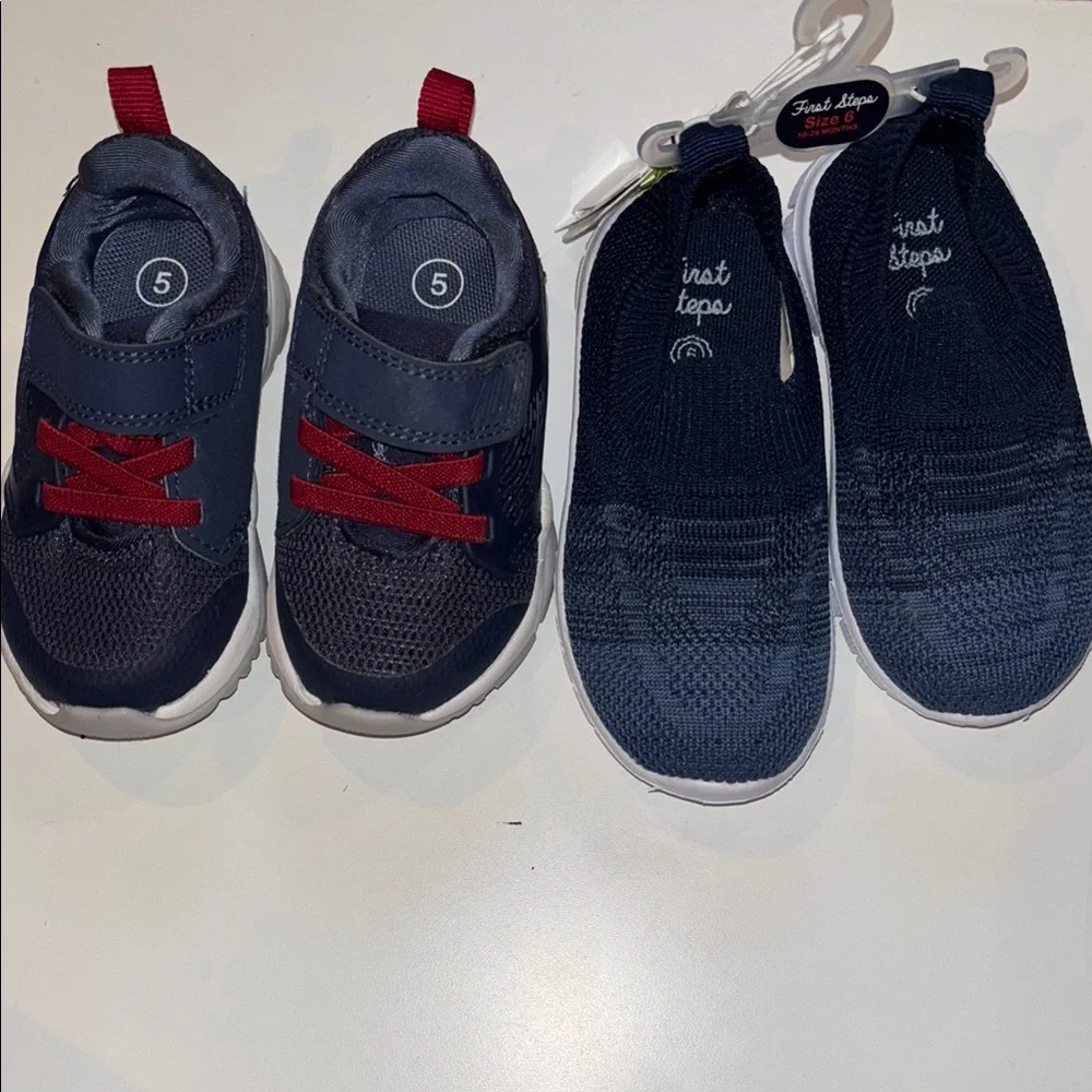 Cat & Jack Blue and Red Baby Boy Sneaker 2PR Bundle 5/6 NWT